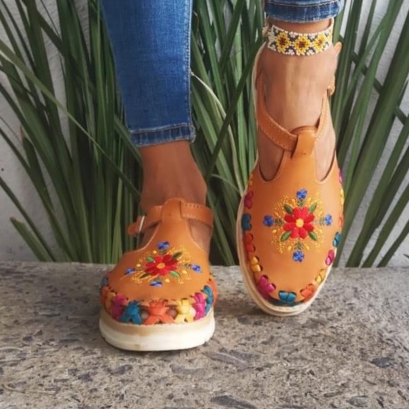 Mexican huaraches leather flowered - Picture 9 of 9